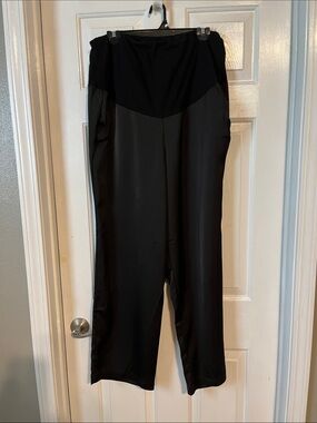 Black Maternity Satin Wide-Leg Pants